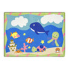 Playscapes Sea Babies™ Designer Classroom Carpet, colorful marine life with fish, whale, turtle, and sea creatures in an underwater scene.