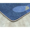 PlayScapes Still Waters™ Designer Classroom Carpet, close-up view showing the textured blue water-themed design and grey binding edge for a vibrant and engaging educational environment.