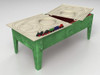 Childbrite Express Train & Activity Table with Wabash Freight Train - Toddler, a wooden toddler activity table featuring a train track and colorful toy freight train.