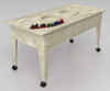 Childbrite Express Train & Activity Table with Wabash Freight Train - Youth, wooden train table with train tracks and toy train on top.