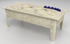 Childbrite Express Toddler Train Table with All American Passenger Train, wooden train table with a train track and blue train cars on top.
