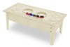 Childbrite Express Toddler Train Table with Wabash Freight Train, a wooden train table featuring track layouts and a colorful toy train on the track.