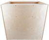 Wood Designs Town Collection Library Playhouse, view of the bottom side showing the unfinished wooden base and structure.