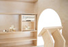 Wood Designs Town Collection Café Playhouse, close-up of wooden café accessories and a sign reading 'Espresso'.