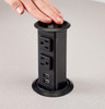 Jonti-Craft Gray Counter Height Classroom STEM Table, electrical power strip with multiple outlets and USB ports integrated into the table for convenient charging and connectivity.