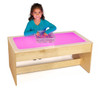 Jonti-Craft Large Light Table - Multicolored, wooden light table with multicolored illuminated surface and a transparent container filled with small colorful objects, used for educational and sensory activities for children.