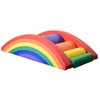 Children's Factory Rainbow Arch Soft Play Climber, colorful foam arch with rainbow design and cylindrical steps for children to climb and play.
