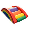 Children's Factory Rainbow Arch Soft Play Climber, colorful foam climbing structure with arched rainbow design and multiple vibrant colored rollers suitable for children's indoor play area.