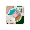 Moje Bambino Sound Sensory Exploration Panel, sensory activity board with textured materials, beads, and musical elements for children's sensory development.