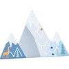 Moje Bambino Summit Mountain Wall Activity, interactive mountain-themed climbing and play toy for children with mountain illustrations and colored grips.