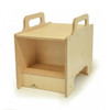 Whitney Brothers Stack-Able™ Seat, wooden stacking seat for children with two tiers and cut-out handles for easy carrying.