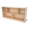 Whitney Brothers Basic Single Storage Shelf Cabinet 24H, light wood-colored classroom storage unit with multiple open compartments for organizing and storing educational materials.