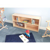 Whitney Brothers Basic Single Storage Shelf Cabinet 24H, a wooden storage unit with multiple compartments for organizing books and toys in a child's room.