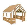Whitney Brothers outdoorED™ Learning Pavilion, wooden outdoor classroom with a sloped roof, built-in benches, and open sides for outdoor learning.