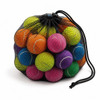 LiteZilla MagWiz Kinetics Magnetic Wall Mini Tennis Balls, colorful small tennis balls inside a black mesh drawstring bag.