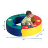 Children's Factory Toddler Soft Play Ring, colorful soft play ring with a child playing inside, dimensions 36 inches diameter and 8 inches height.