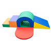Children's Factory Alpine Tunnel Slide Soft Play Climber, colorful soft play tunnel with a slide and climbing blocks for children's indoor activity center.