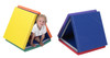 Children's Factory Tent Box Play Mats, Rainbow, colorful foam play tent for children with a girl playing inside.