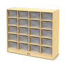Jonti-Craft 20 Cubbie-Tray Mobile Unit with Tubs, wooden storage unit with multiple cubbies fitted with gray Tubs for organization and storage. Jonti-Craft 20 Cubbie-Tray Mobile Unit with Tubs, wooden storage unit with multiple cubbies fitted with gray Tubs for organization and storage.