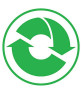 Frame It All Classic Sienna 4ft Straight Snap-Lock Board 2-inch Profile, image of the green recycling symbol icon