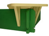 SandLock Plastic Sandbox with Cover 5' x 10', close-up image showing green and beige plastic sandbox with cover, designed for outdoor children's play.