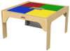 Jonti-Craft Fun Builder Wooden DUPLO® Table - 27" x 27", children’s wooden table with colorful LEGO DUPLO® blocks in red, blue, green, and yellow on the surface.