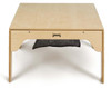 Jonti-Craft Wooden LEGO® Square Table With Dual Storage, light wood square table with rounded edges and a black mesh storage compartment underneath.
