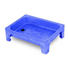 Childbrite All-In-One Sand and Water Activity Center - 8"H, blue plastic kiddie sand and water play table with integrated water drain.