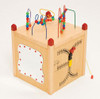 Playscapes Funny Face Island Activity Play Cube, wooden activity play cube with colorful beads, train tracks, and other interactive elements for children's sensory and motor skill development. Playscapes Funny Face Island Activity Play Cube, wooden activity play cube with colorful beads, train tracks, and other interactive elements for children's sensory and motor skill development.
