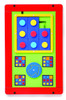 Playscapes Tic Tac Toe Activity Wall Panel, colorful children's educational toy with a tic tac toe game, colorful blocks, and interactive elements for kids.