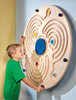 HABA Pro Wall Ball Labyrinth Wall Game, a large wooden maze game with colorful balls and pathways for children to navigate and experiment.