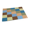 Children's Factory Patchwork Activity Play Mat, Woodland, colorful checkered design with various shades of blue, green, brown, and beige, perfect for children's play and exploration. Children's Factory Patchwork Activity Play Mat, Woodland, colorful checkered design with various shades of blue, green, brown, and beige, perfect for children's play and exploration.