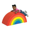 Children's Factory Rainbow Arch Trio Soft Play Climber, a colorful foam climbing structure designed for young children with vibrant rainbow colors including red, orange, yellow, green, blue, and purple.