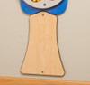 Playscapes Flower/Tree Base for Wall Toys, wooden wall-mounted base in natural wood finish with a blue decorative top
