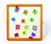 Playscapes Letters Match Magnetic Educational Wall Activity, colorful magnetic letters and animal pictures on a whiteboard for early childhood learning.