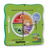 Playscapes MyPlate Match Up Activity Wall Toy, colorful puzzle board illustrating food groups on a plate with removable pieces for educational play and healthy eating.