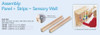 HABA Pro Wall Guide Rails for Sensory Wall Toys, set of two natural wooden guide rails with metal stops for assembling sensory wall panels.