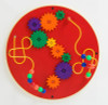Playscapes Loco-Motion Red Sphere Activity Wall Toy, colorful gear and bead maze for children's development and entertainment.