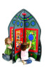 Playscapes Rocket Ship Activity Center, colorful children's play structure with interactive panels and climbing features for imaginative play.
