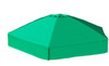 Frame It All Telescoping Hexagon Sandbox Canopy & Cover, green outdoor canopy covering a hexagon-shaped sandbox.