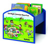 Playscapes MyPlate Kinderbox Book & Media Browser Bin, colorful storage bin filled with children's books and media objects.