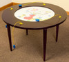 Playscapes Funny Face Round Magnetic Play Table, children's activity table with a colorful magnetic drawing surface and playful face design.
