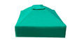 Frame It All Collapsible Sandbox Cover Square 4ft x 4ft, a bright green protective cover for a sandbox with a small cushion on top. Frame It All Collapsible Sandbox Cover Square 4ft x 4ft, a bright green protective cover for a sandbox with a small cushion on top.