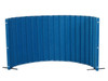 Angeles Quiet Sound Proof Panel Wall Divider 48" x 10' in Blue, featuring a curved design and three available colors for soundproofing and space separation.
