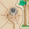 HABA Pro The Forest Activity Wall Panel Toy, wooden panel featuring a spider and web design in a forest theme.