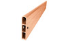 Frame It All Classic Sienna Straight Playground Border 16' - 1" Profile, a wood-like plastic rectangular landscape edging with a hollow interior and round holes for installation.