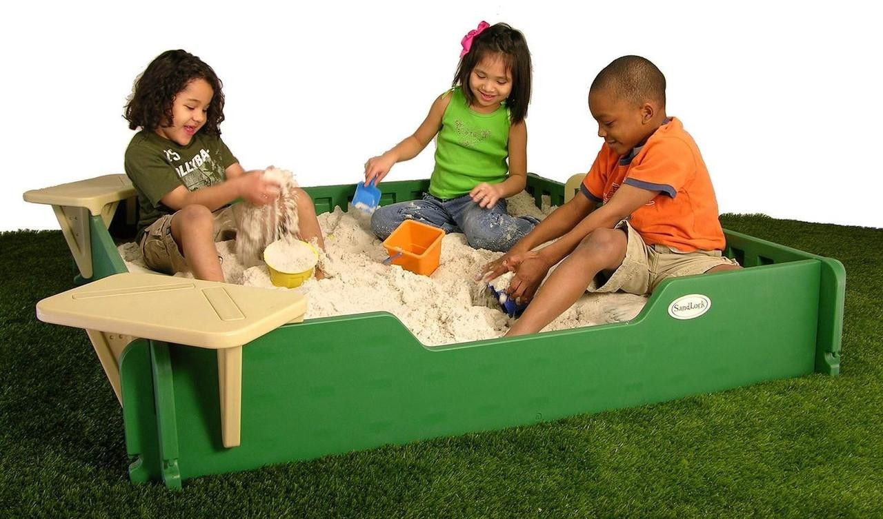 【SANDBOX】CLASIC2.0  ASIAFIT Sportspower Rectangular Sandbox with 2 Wooden Bench and Ground