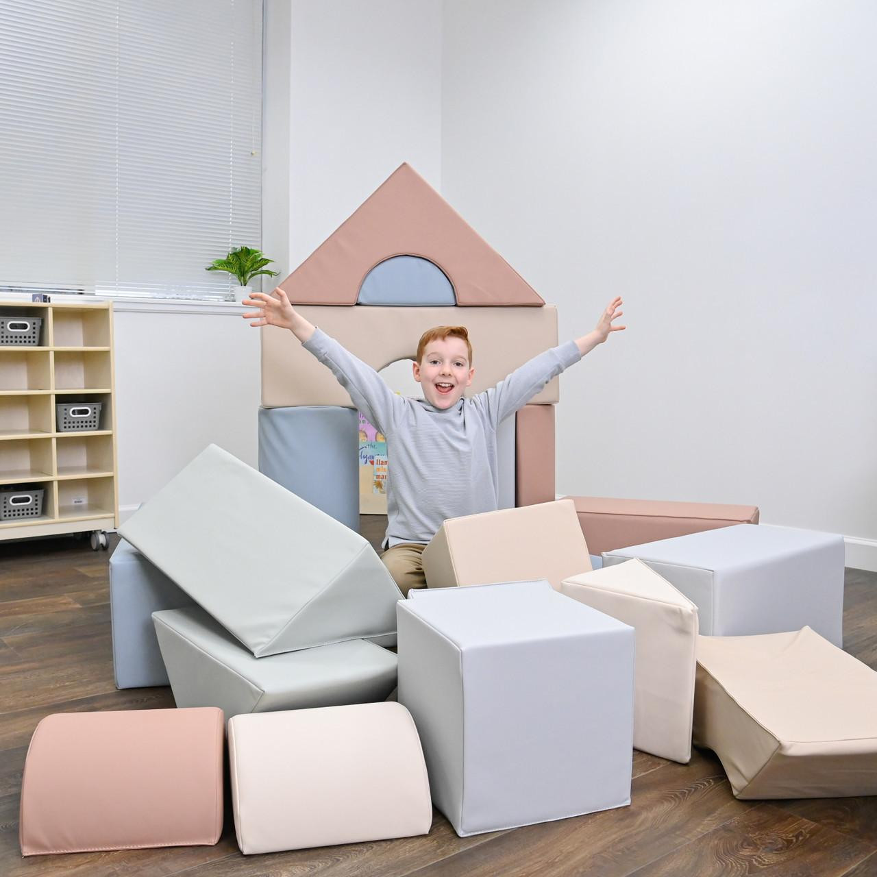 Elements Large Foam Building Blocks - Set of 35 - Soft Play Blocks