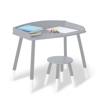 Wildkin Modern Study Desk and Stool Set - Gray w/ White - FDV00071