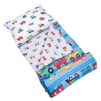 Wildkin Trains, Planes & Trucks Microfiber Sleeping Bag w/ Pillowcase - 56079